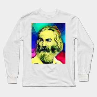 Walt Whitman Colourful Portrait | Walt Whitman Artwork 6 Long Sleeve T-Shirt